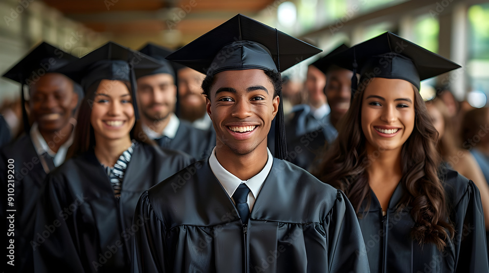 Happy Graduates in Cap and Gown Photo Happy Graduates in Cap and Gown Photo