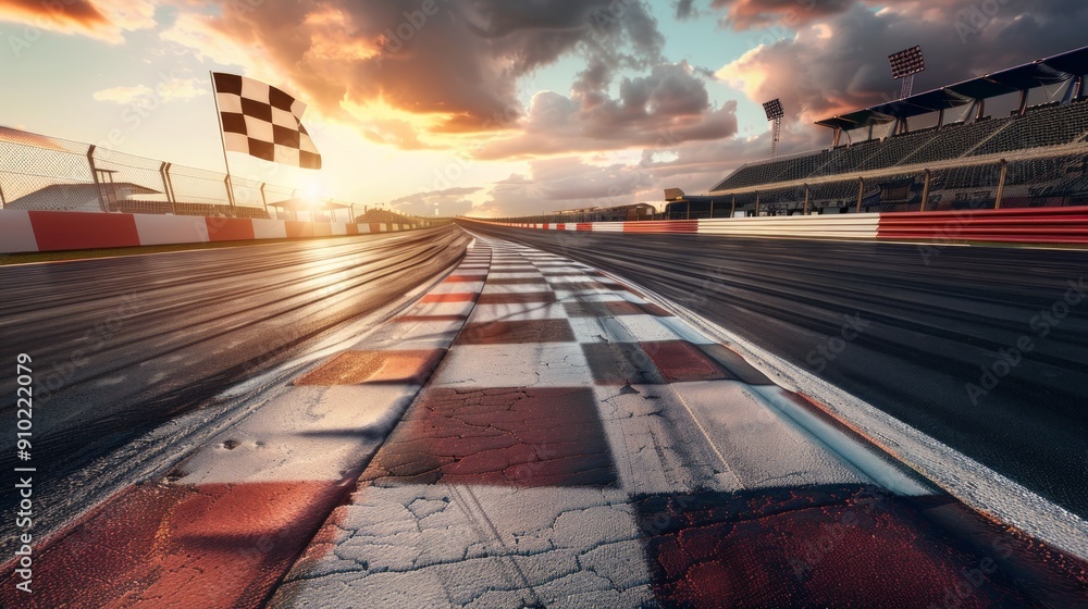 Fototapeta premium Finish Line at a Race Track