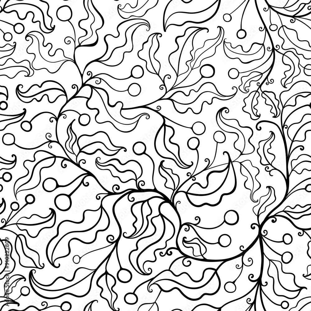Naklejka premium seamless pattern with leaves