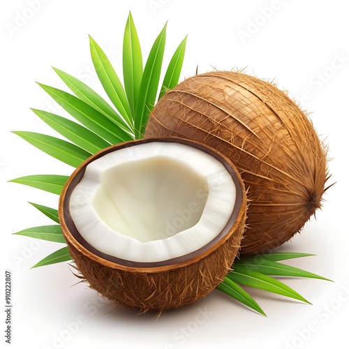 Coconut Fruit Isolated on White Background