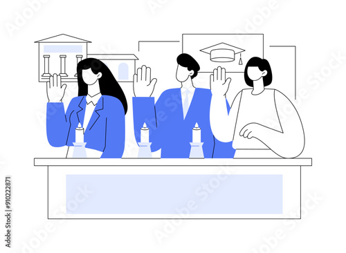 Induction ceremony isolated cartoon vector illustrations.