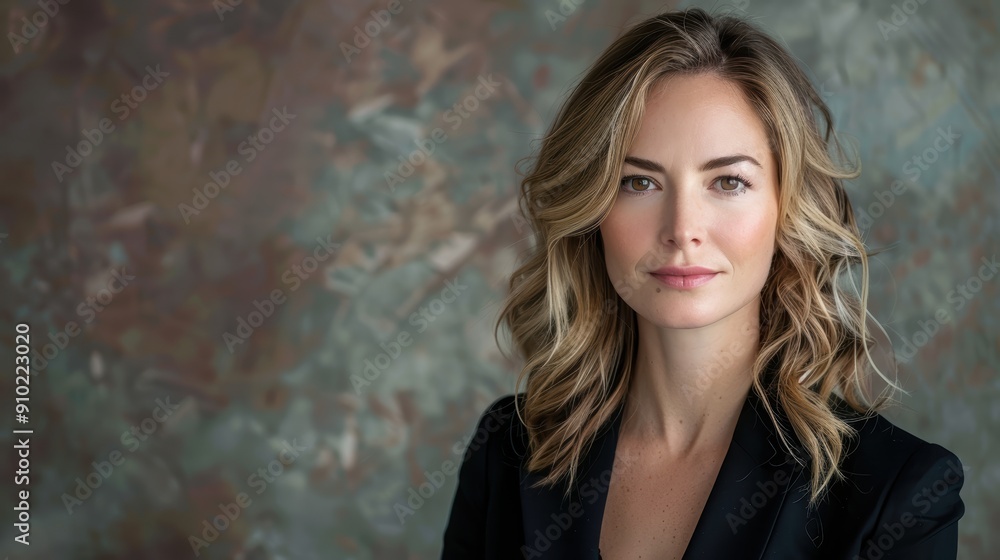 Against a neutral background, a close-up portrait showcases a confident young woman with natural beauty, smiling gently. Against a neutral background, a close-up portrait showcases a confident young woman with natural beauty, smiling gently.