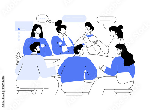Society meeting isolated cartoon vector illustrations.