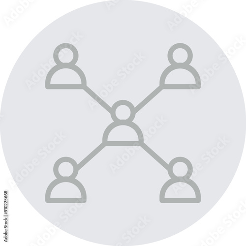 Connecting People Vector Line Grey Circle Grey