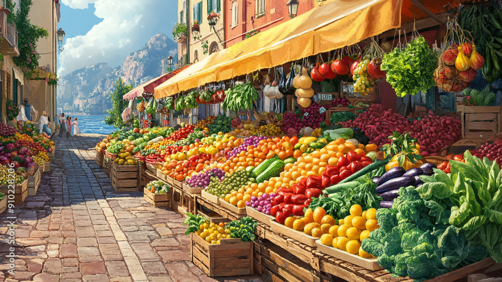 Obraz premium vegetables on stall