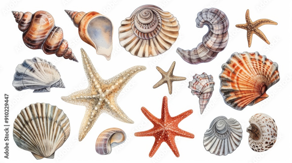 Obraz premium Collection of seashells