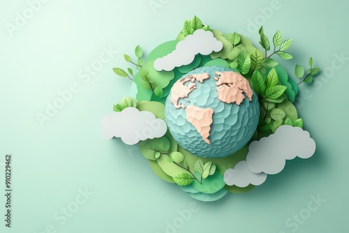 Climate change flat design top view environment animation colored pastel