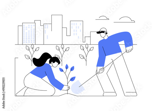 Plant urban greenery isolated cartoon vector illustrations.