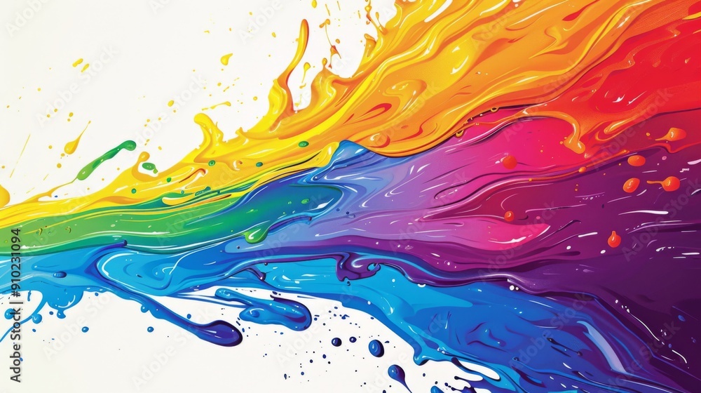 Fototapeta premium Illustration of a rainbow paint splash