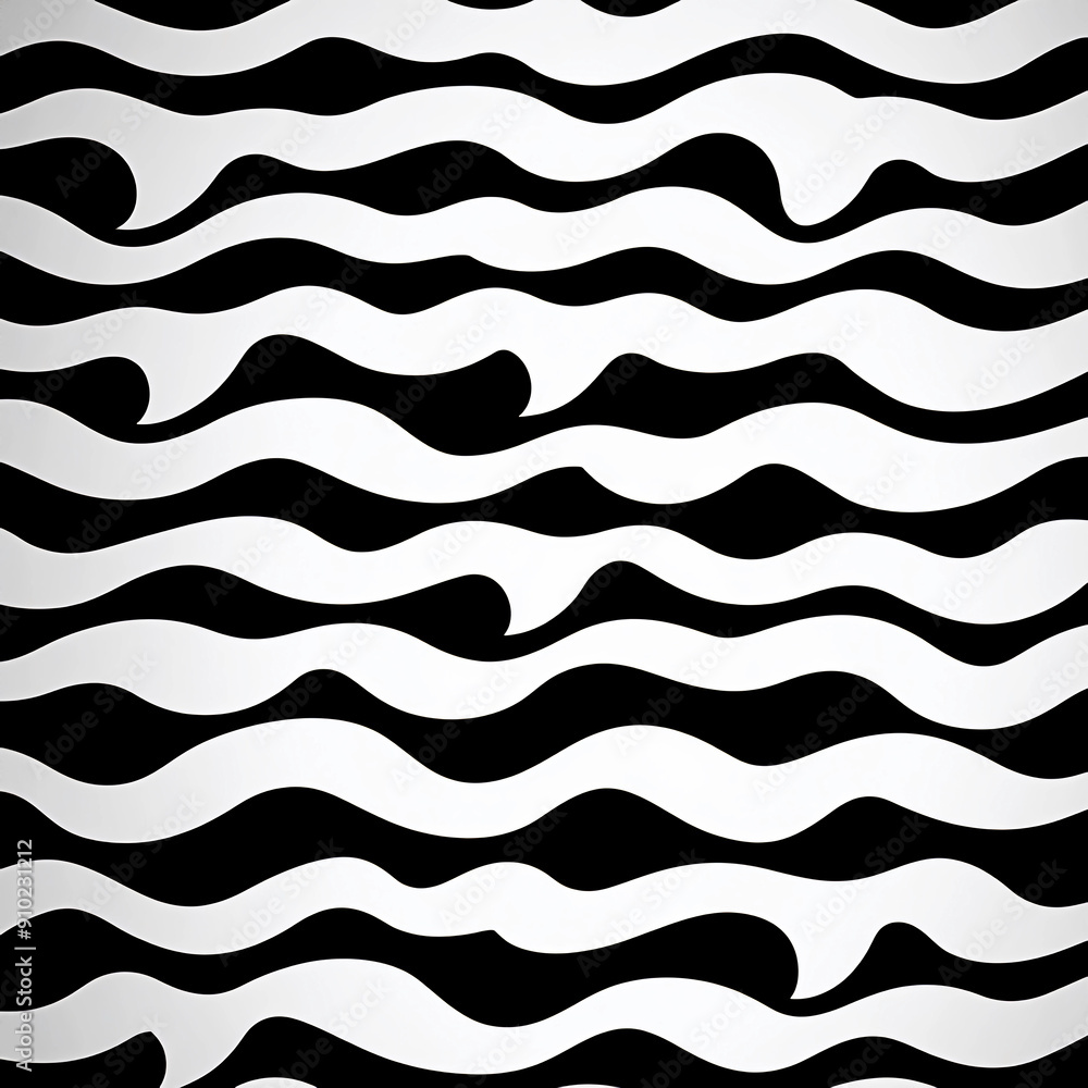 Asymmetrical black and white wavy lines Asymmetrical black and white wavy lines