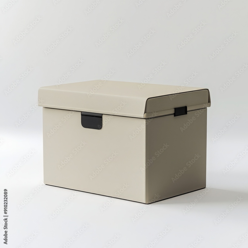 Stylish beige storage box with a lid, perfect for organizing your space while adding a modern touch to any room. Stylish beige storage box with a lid, perfect for organizing your space while adding a modern touch to any room.