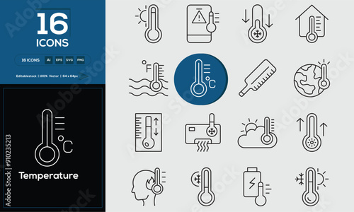 Temperature set of high-quality icons that are suitable for Sadness. And change your next projects with minimalist icon design, perfect for websites, mobile apps, books, social media