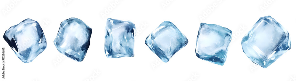 A clean, clear collection of ice cubes arranged in a row, perfect for adding a refreshing touch to beverages and cocktails. A clean, clear collection of ice cubes arranged in a row, perfect for adding a refreshing touch to beverages and cocktails.