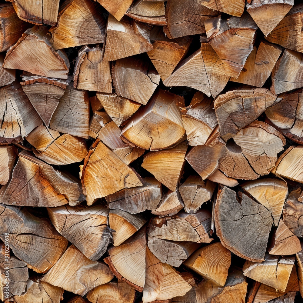 Rustic Stack of Autumn Firewood in Close-up View, Natural Wooden Background Rustic Stack of Autumn Firewood in Close-up View, Natural Wooden Background
