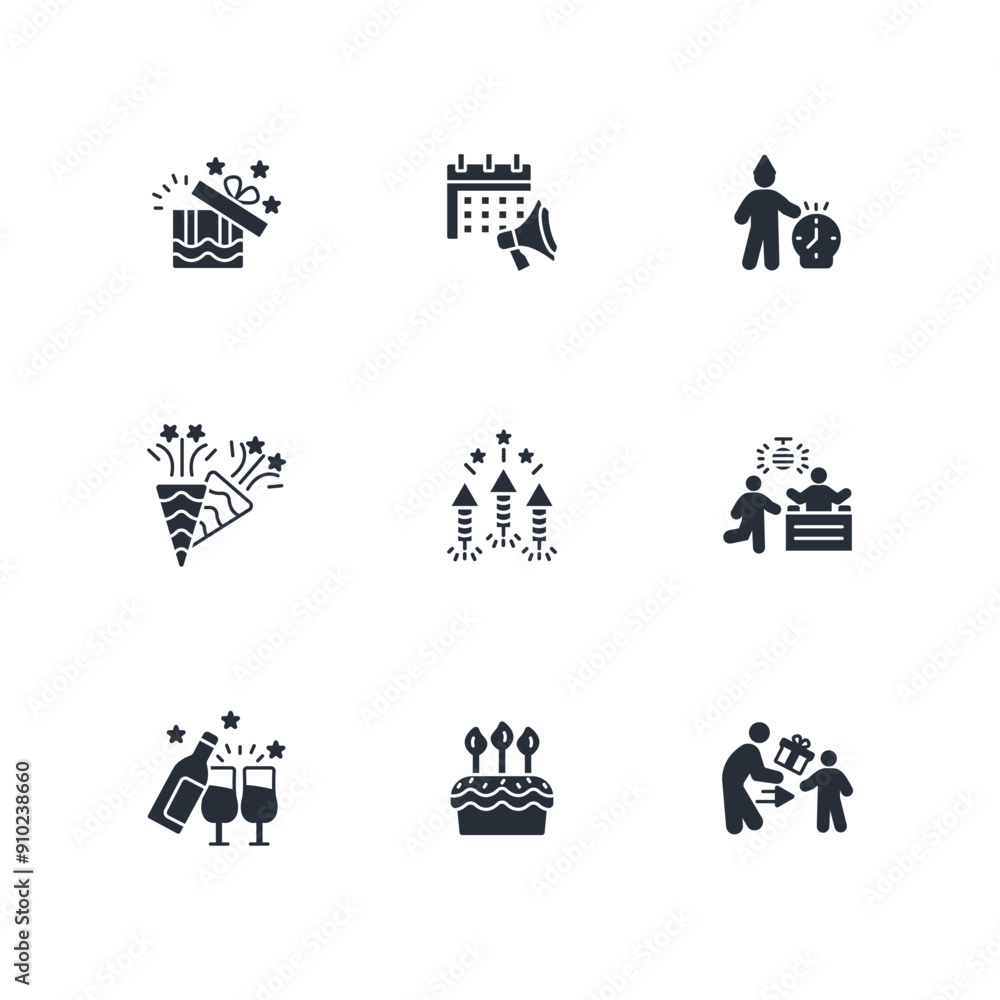 Celebrate icon set.vector.Editable stroke.linear style sign for use web design,logo.Symbol illustration. Celebrate icon set.vector.Editable stroke.linear style sign for use web design,logo.Symbol illustration.