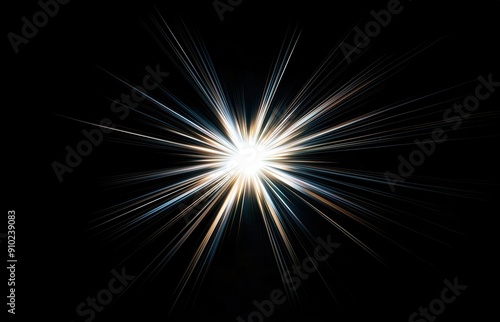 Wallpaper Mural Bright White Light Burst Effect. Radiating white light beams creating a stunning visual display against a dark background. Torontodigital.ca