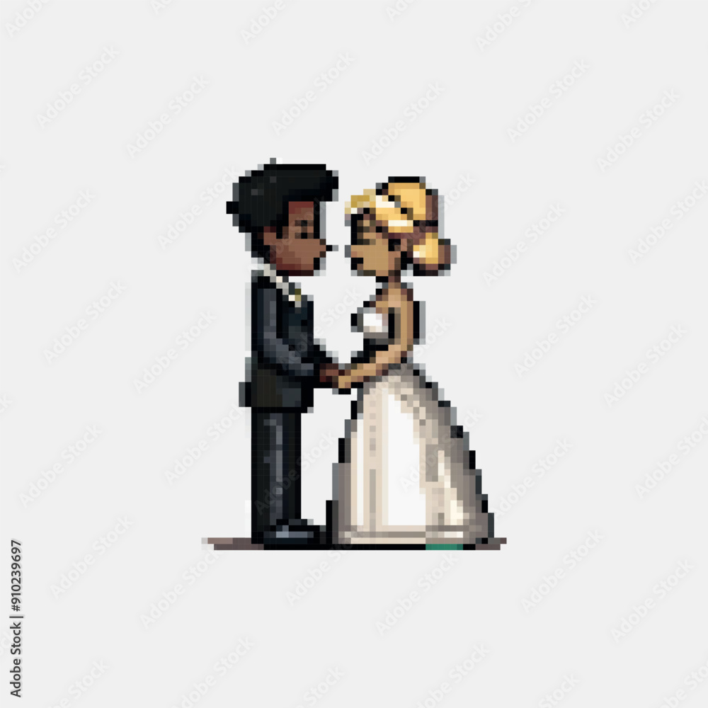 Fototapeta premium 8-bit game assets robot, vector, 3d, icon, illustration, pixel, technology, design, symbol, cartoon, people, microscope, business, equipment, art, computer, camera, toy, person, object