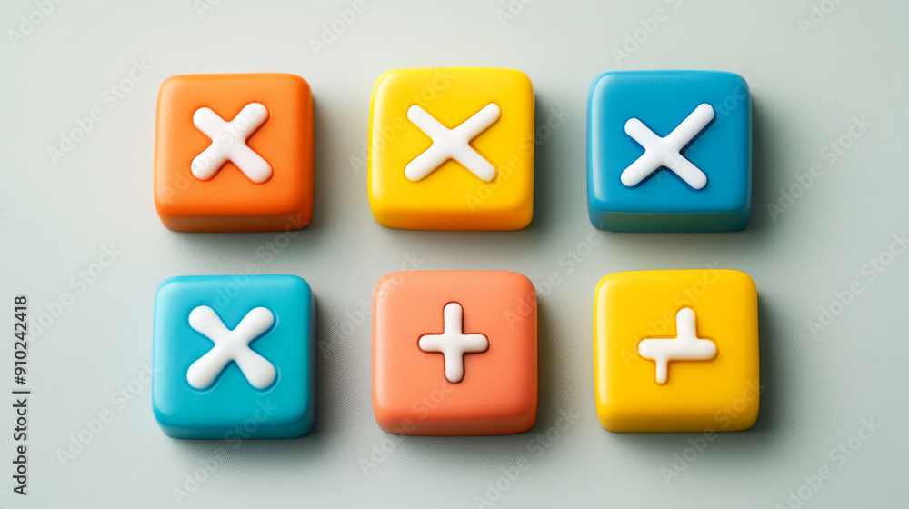 Squares with symbols for addition, subtraction, multiplication, and division. These are the four basic math operations: add, subtract, multiply, and divide. Squares with symbols for addition, subtraction, multiplication, and division. These are the four basic math operations: add, subtract, multiply, and divide.