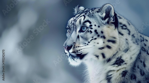 snow leopard. International Snow Leopard Day. a wild animal in the wild.