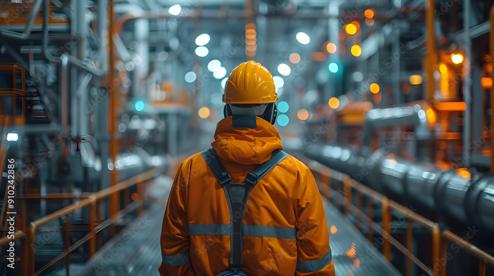 Industrial Worker in a Factory - Photograph Industrial Worker in a Factory - Photograph