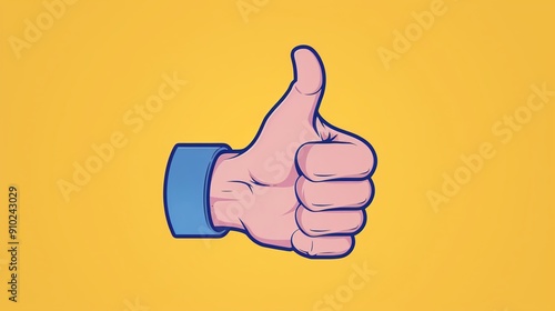 Thumbs up emoji with positive message, digital feedback