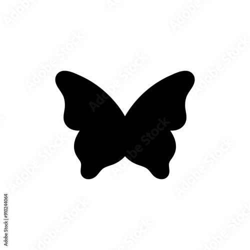Canvas Print Butterfly silhouette. Simple vector butterfly icon, illustration.