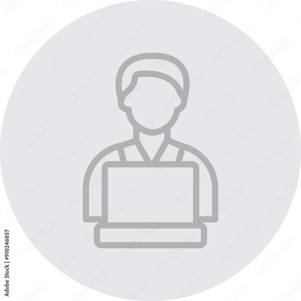 3196-Employee Vector Line Grey Circle Grey 3196-Employee Vector Line Grey Circle Grey