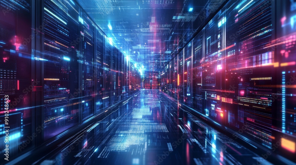 Fototapeta premium Tech infrastructure design with sleek, futuristic patterns
