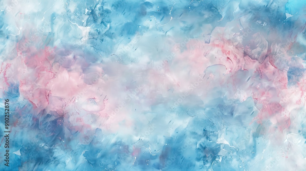 Obraz premium Tranquil Pastel Pink and Blue Watercolor Background for Serene Vibes