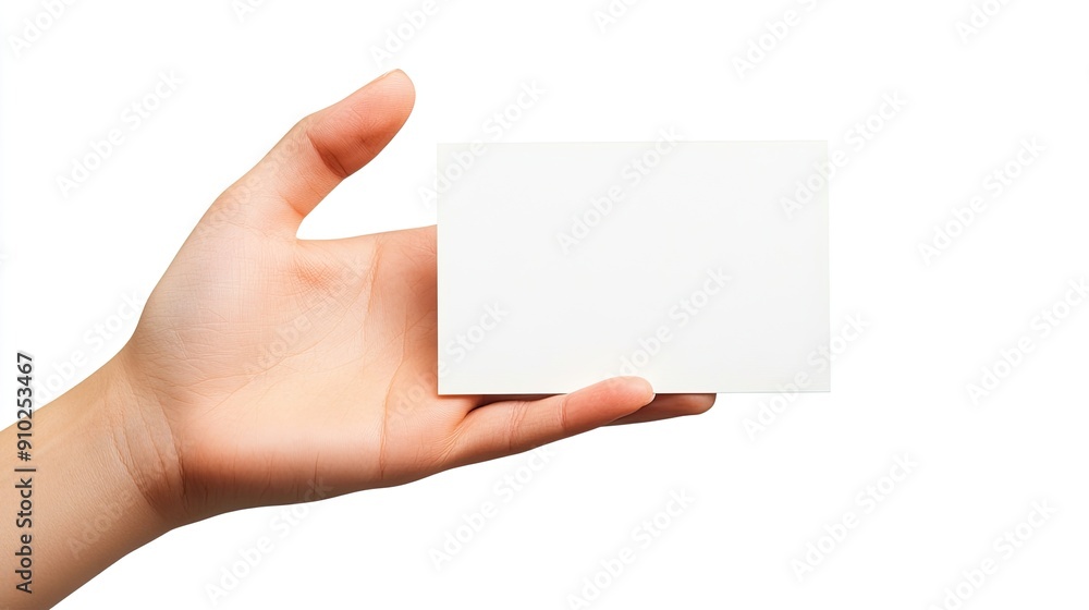 hand holding blank business card business concept hand holding blank business card business concept