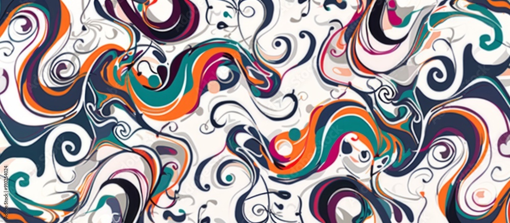 Abstract seamless colorful pattern with abstract curly drops. Floral endless ornament background texture. Vector background. Abstract seamless colorful pattern with abstract curly drops. Floral endless ornament background texture. Vector background.