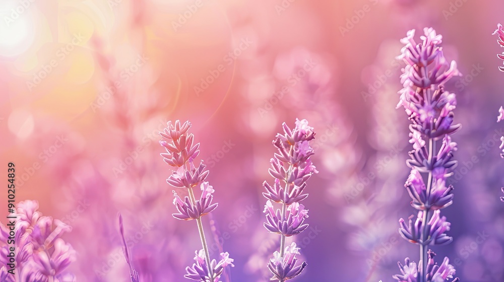 Naklejka premium Tranquil Pastel Coral and Lavender Gradient Wallpaper for Relaxing Backgrounds