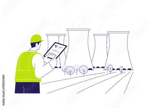 Nuclear power plant abstract concept vector illustration.