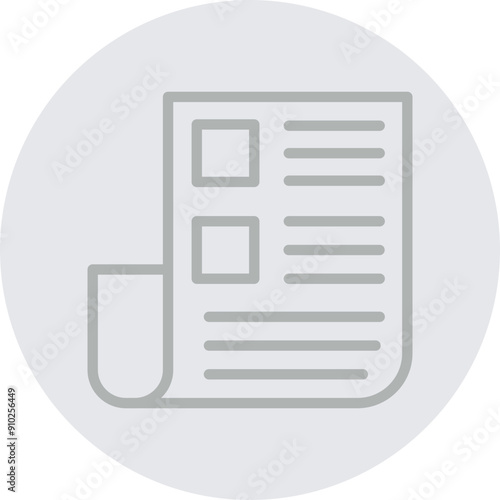 Newspaper Vector Line Grey Circle Grey