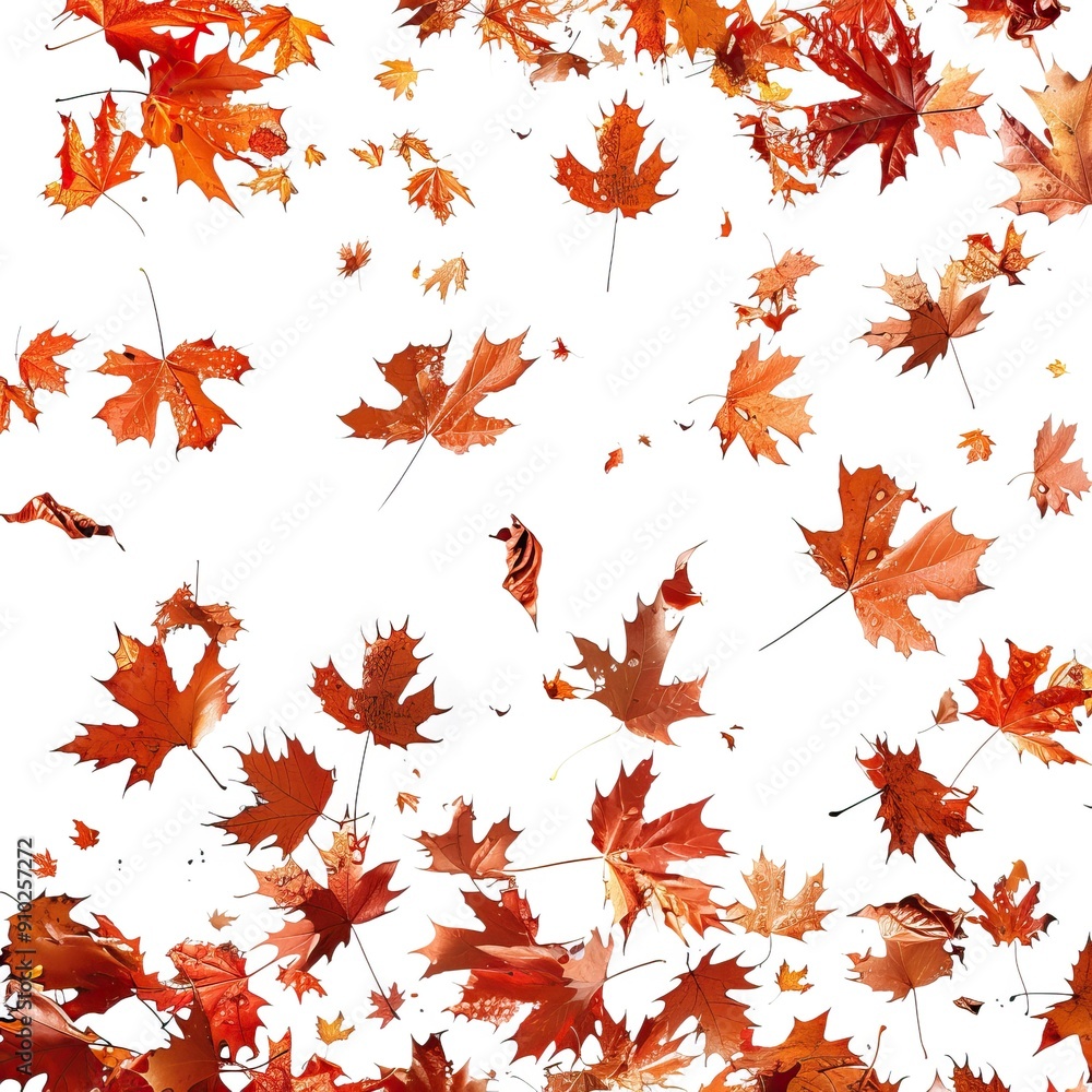 Autumn Falling Maple Leaves. Vibrant, Colorful, and Airy. AI generated image white background or wallpaper Autumn Falling Maple Leaves. Vibrant, Colorful, and Airy. AI generated image white background or wallpaper