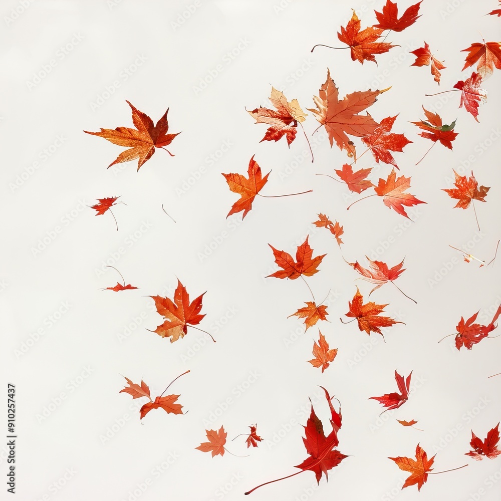Autumn Falling Maple Leaves. Vibrant, Colorful, and Airy. AI generated image white background or wallpaper Autumn Falling Maple Leaves. Vibrant, Colorful, and Airy. AI generated image white background or wallpaper