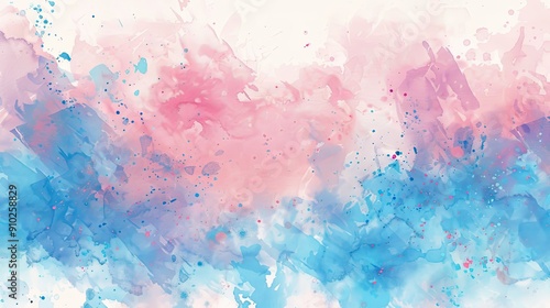 Serene Pastel Blue and Pink Watercolor Abstract Background for Design Projects