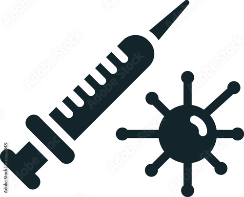 Syringe injecting virus for vaccination against flu
