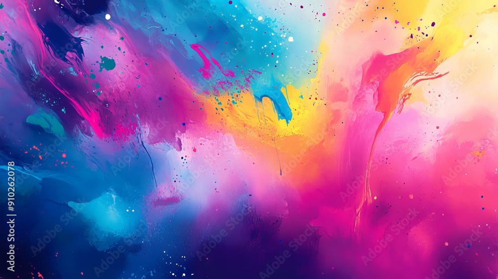 Vibrant abstract artwork blending shades of pink, blue, and yellow, creating a dynamic and energetic visual experience. Vibrant abstract artwork blending shades of pink, blue, and yellow, creating a dynamic and energetic visual experience.