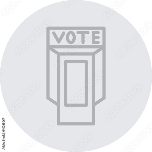 Voting Booth Vector Line Grey Circle Grey
