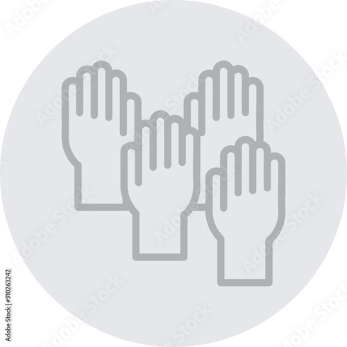 Election Volunteers Vector Line Grey Circle Grey