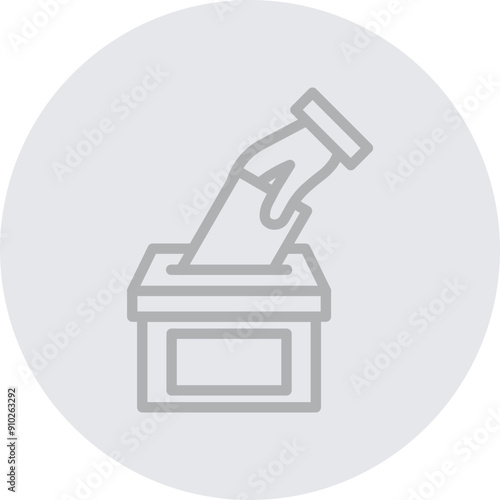 Voter Turnout Graph Vector Line Grey Circle Grey