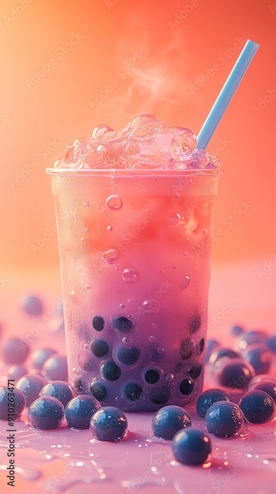 Refreshing berry drink with ice, featuring vibrant colors and a playful atmosphere. Refreshing berry drink with ice, featuring vibrant colors and a playful atmosphere.