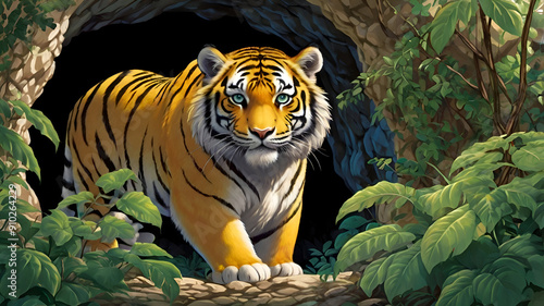 tiger on the rock
