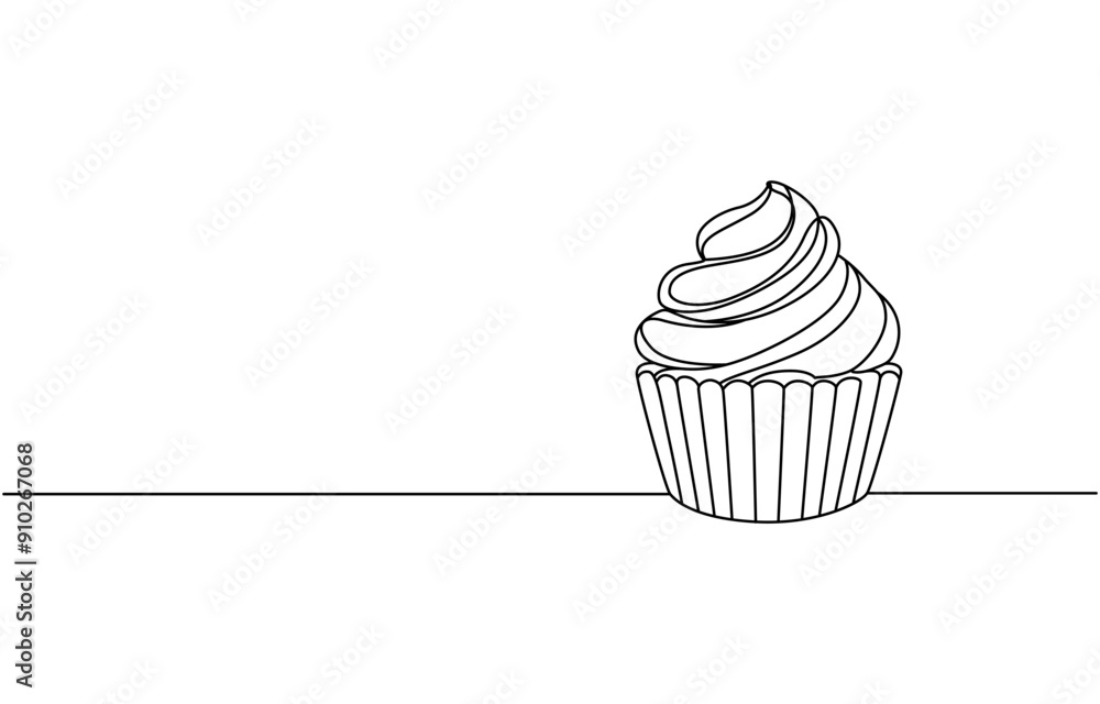 Cupcake continuous line art, Continuous Line Drawing Of Cup Cake. One Line Of Muffin Cake. Cake Continuous Line Art. Editable Outline, Cupcake Continuous Line Icon, One single line drawing of fresh Cupcake continuous line art, Continuous Line Drawing Of Cup Cake. One Line Of Muffin Cake. Cake Continuous Line Art. Editable Outline, Cupcake Continuous Line Icon, One single line drawing of fresh