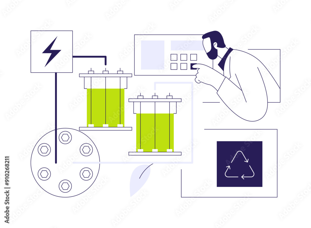 Organic flow batteries abstract concept vector illustration. Organic flow batteries abstract concept vector illustration.