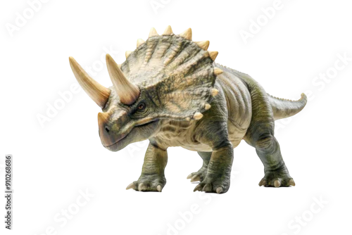 Fototapeta Realistic triceratops dinosaur with detailed textures. PNG image