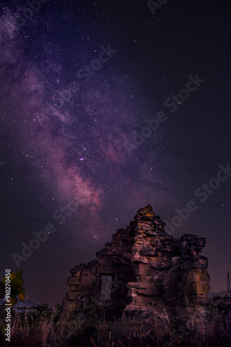 Wallpaper Mural Ruins under the nighty sky with stars and the milky way Torontodigital.ca