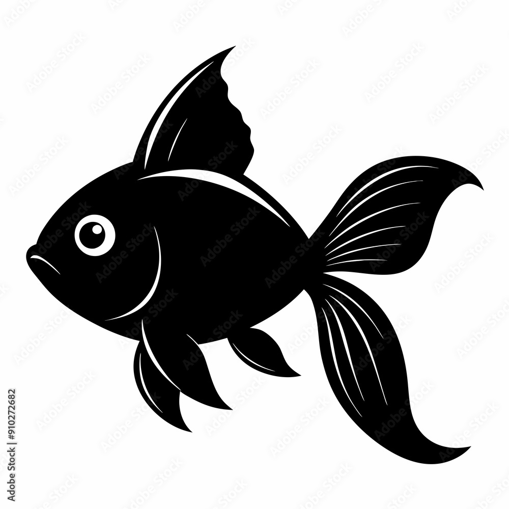 Fototapeta premium Goldfish Black silhouette