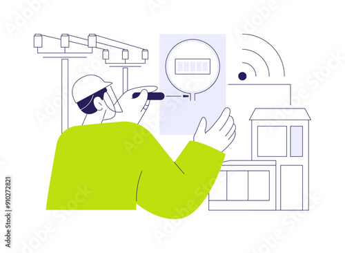 Smart meter abstract concept vector illustration.